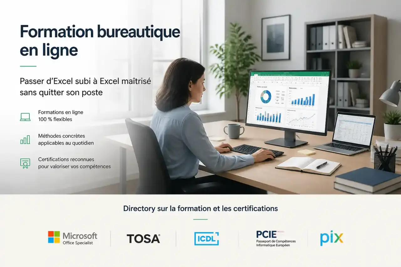 Formation bureautique en ligne : passer d'Excel subi à Excel maîtrisé sans quitter son poste