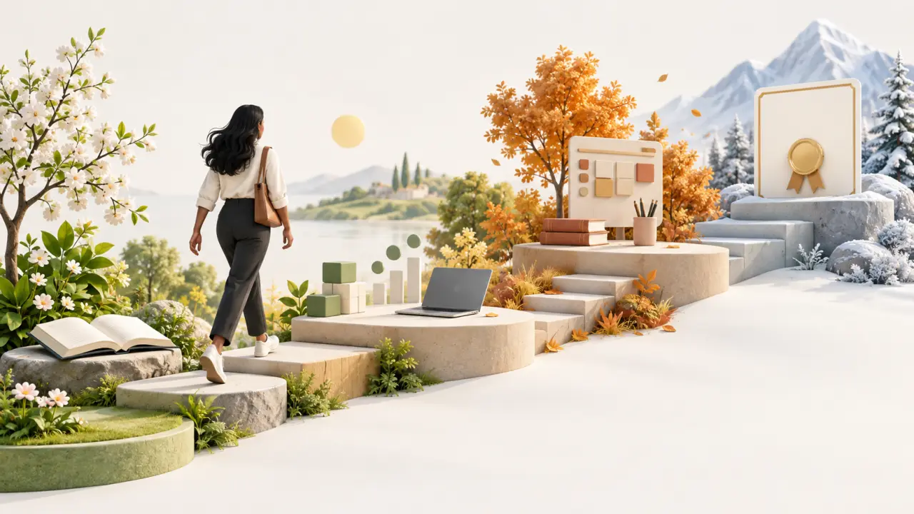 Blocs modulaires représentant les étapes d’un parcours certifiant