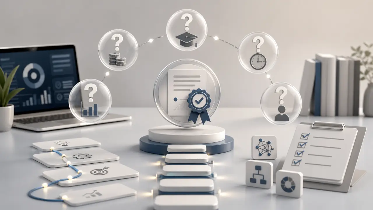 Concept visuel de certification professionnelle et de validation des compétences