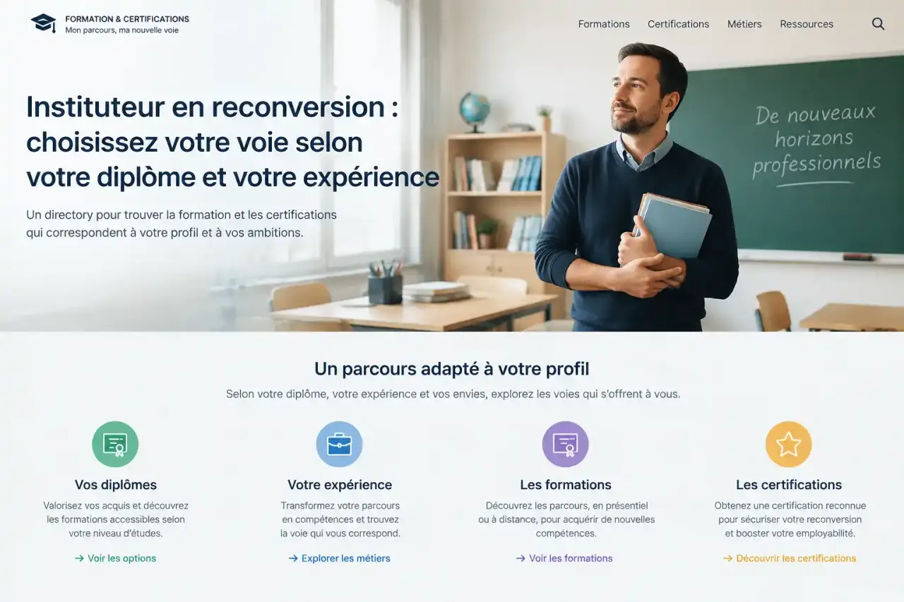 Instituteur en reconversion : choisissez votre voie selon votre diplôme et votre expérience