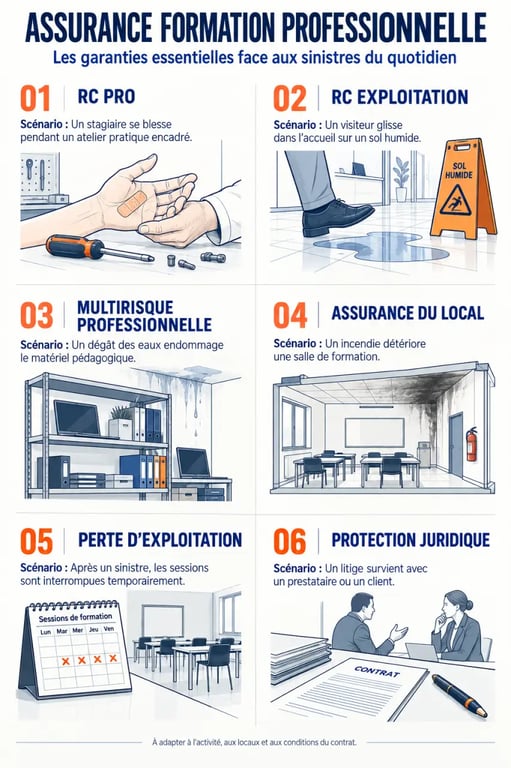 Infographie des garanties d’une assurance formation professionnelle